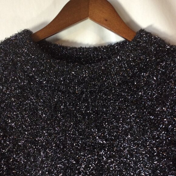 H&M Black and Silver Oversized Pullover Sweater Size Small - Picture 4 of 6